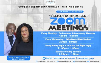 Weekly Scheduled ZOOM Meetings